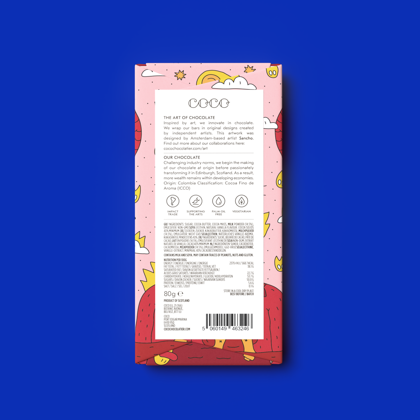 COCO Chocolatier - Colombian Milk 40% Chocolate Bar