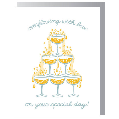 Smudge Ink - Champagne Tower Wedding Card