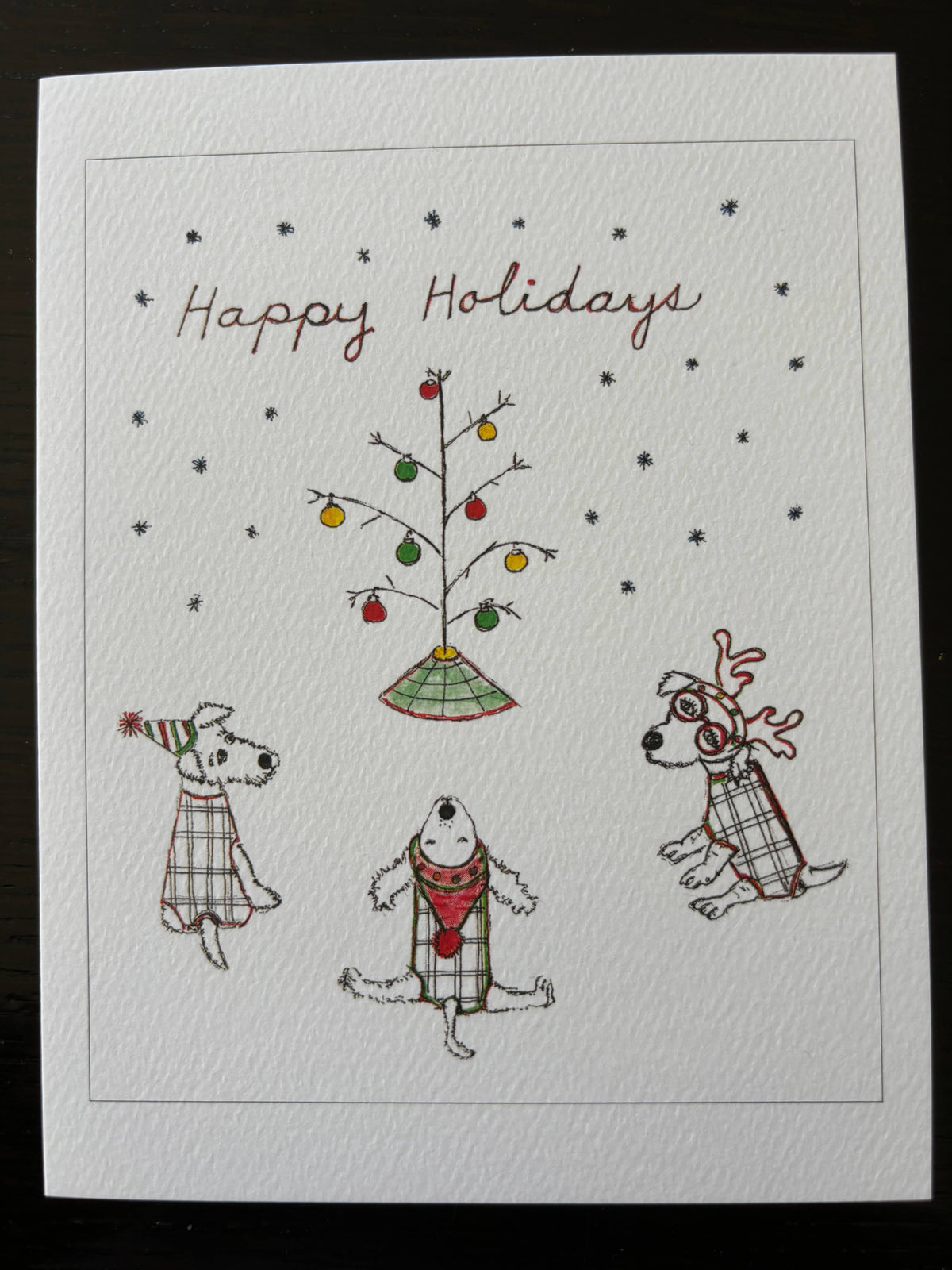 Bernie Street Studios - Happy holiday dogs Christmas  tree dog card