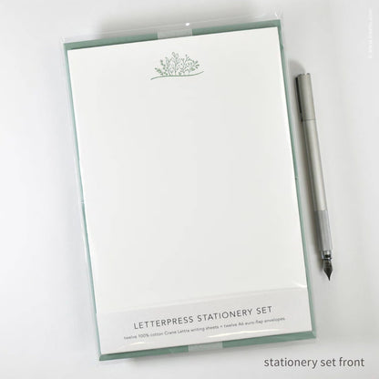 Inkello Letterpress - Stationery Set with Green Sprouting Plants (#472)