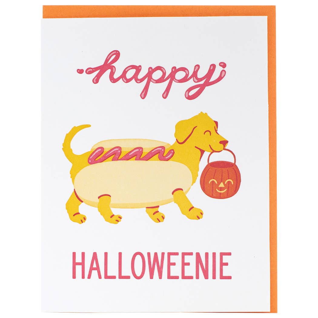 Smudge Ink - Weenie Dog Halloween Card