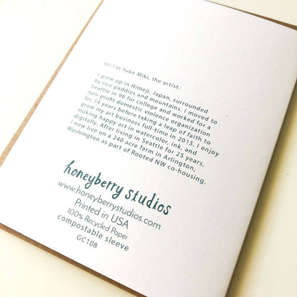 Honeyberry Studios - House Finch & Red Pear Christmas Greeting Card : Individual