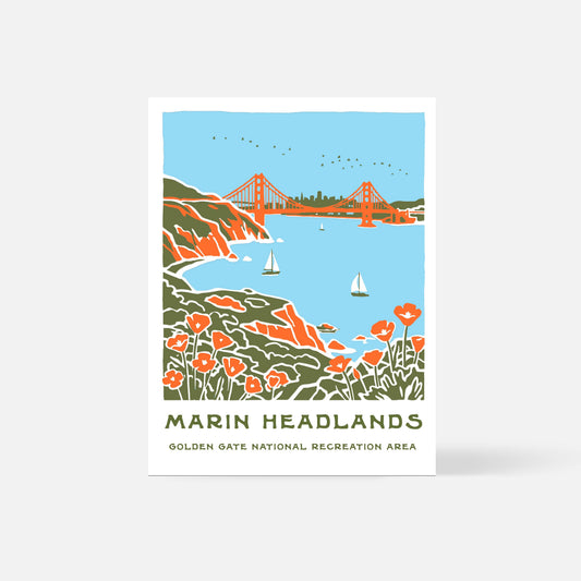 Sweet Bippy Press - Marin Headlands Greeting Card