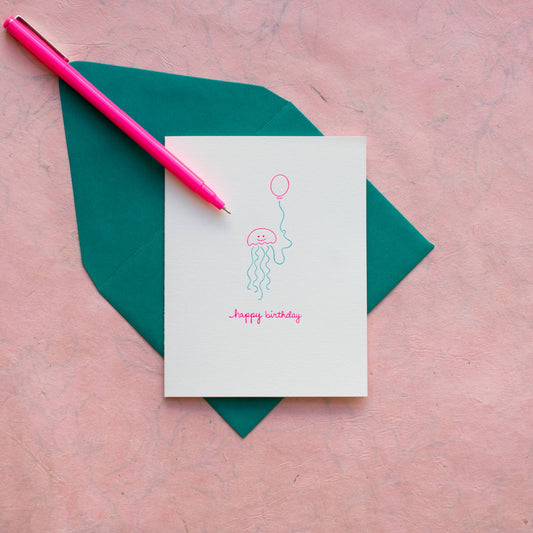 Albertine Press - Jellyfish Birthday Greeting Card