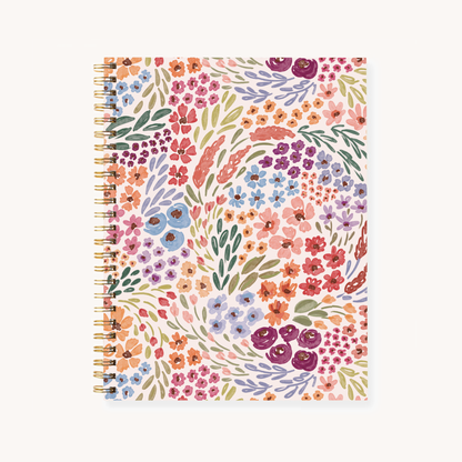 Elyse Breanne Design - Floral 7x9 Hardcover Spiral Notebook: Countryside Blooms