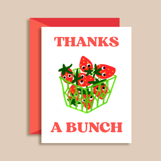 Painting With James - Thanks a Bunch Strawberry Greeting Card