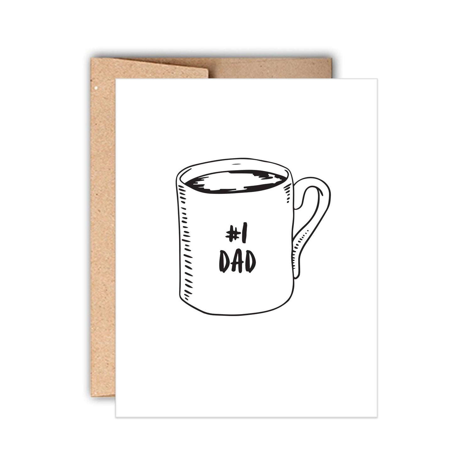 Stack Paper Press - #1 Dad Coffee Mug. Letterpress Father's Day Card