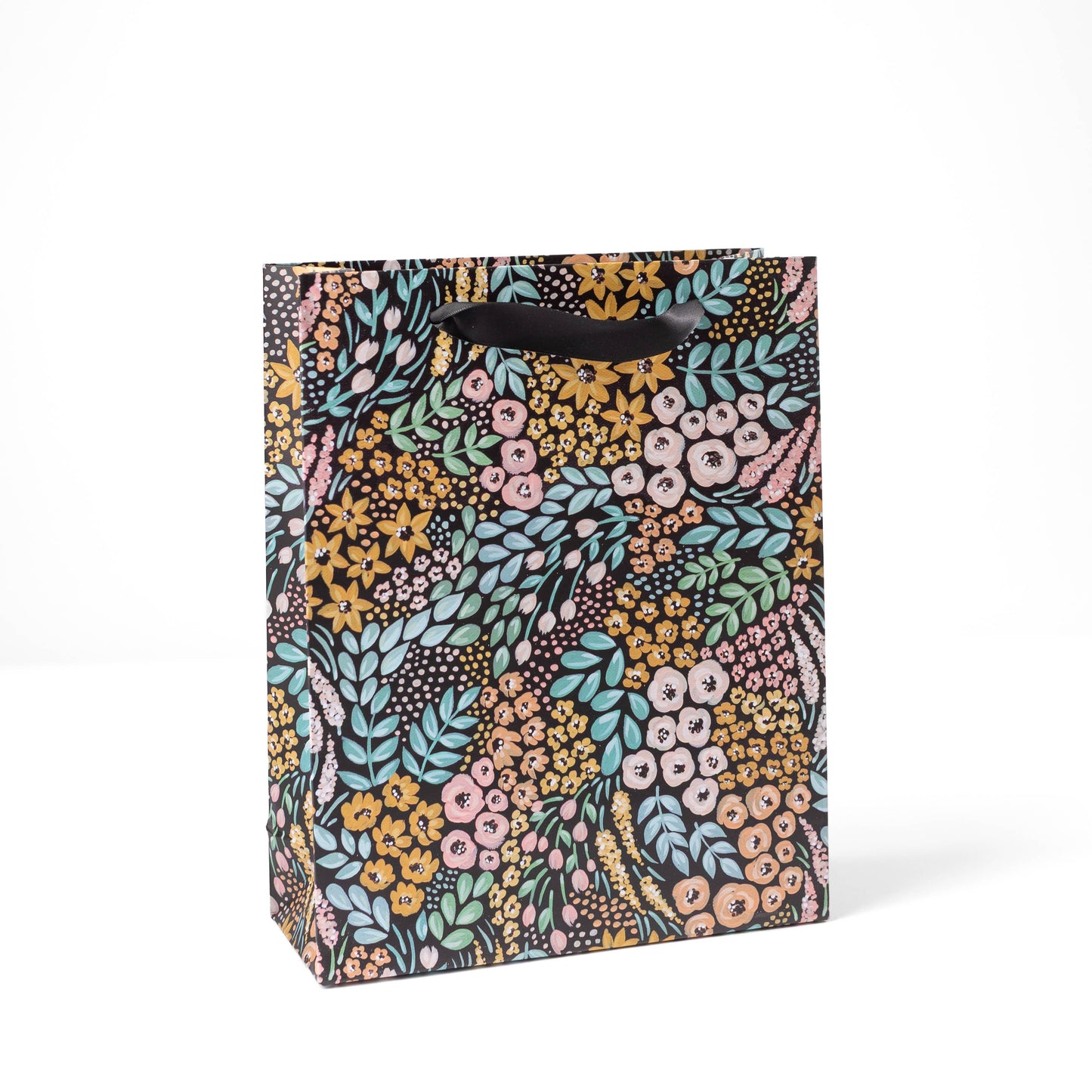 Elyse Breanne Design - Black Floral Gift Bag: Medium