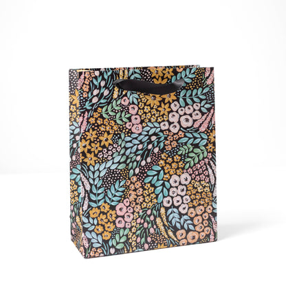 Elyse Breanne Design - Black Floral Gift Bag: Medium