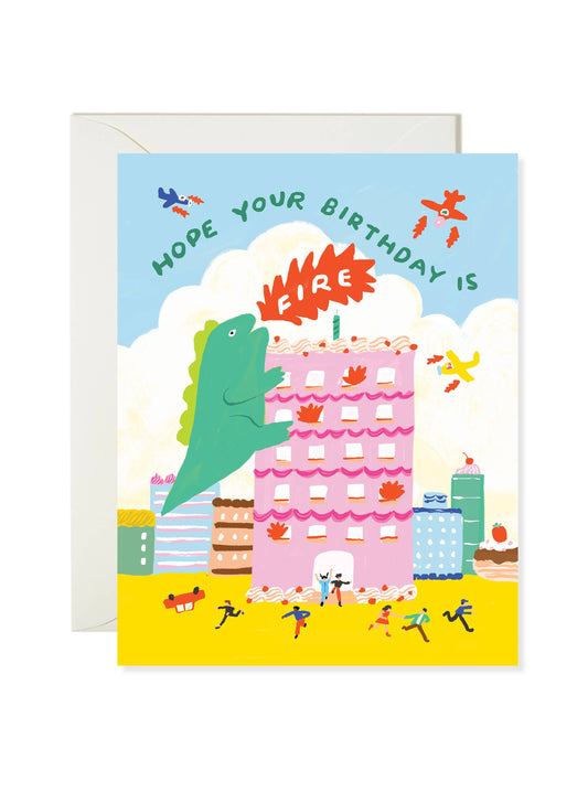 Karen Schipper - Godzilla Fire Birthday - Funny Pop Culture Birthday Card