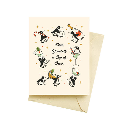 Seltzer Goods - Penguin Cocktails Holiday Cards