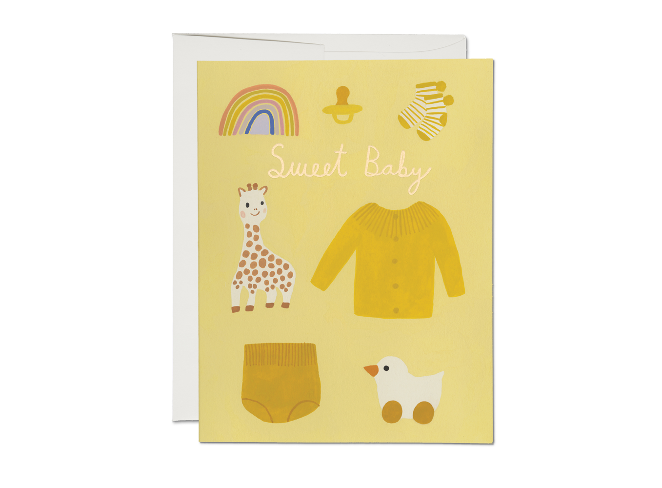 Red Cap Cards - Yellow Baby greeting card