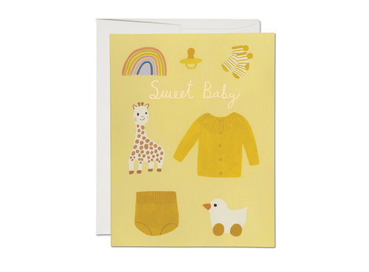 Red Cap Cards - Yellow Baby greeting card