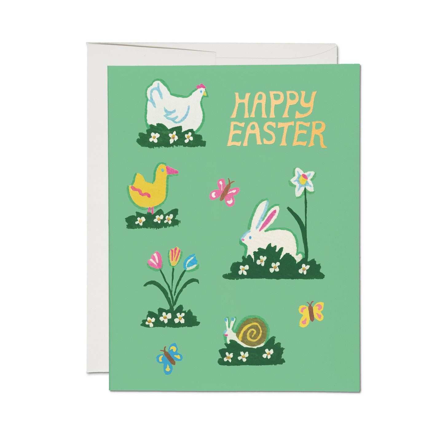 Red Cap Cards - Springtime Meadow greeting card: Single