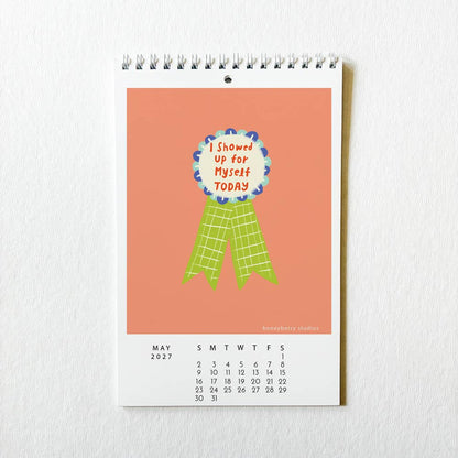 Honeyberry Studios - 2027 I Showed Up for Myself Today Monthly Wall Calendar
