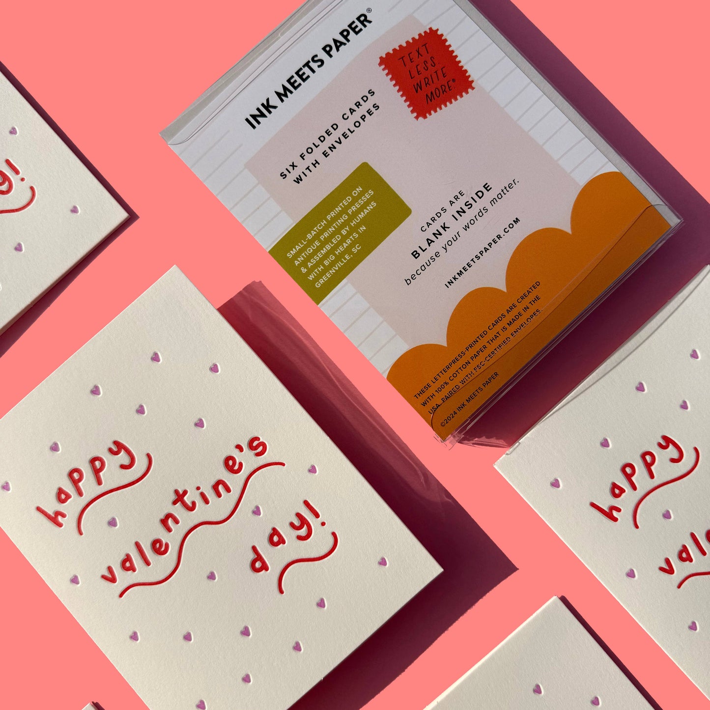 INK MEETS PAPER - Valentine's Day Squiggle - boxed set of six folded cards