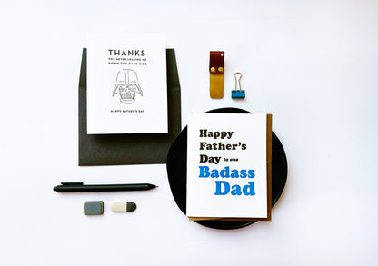 Steel Petal Press - Badass Dad - Letterpress Father's Day Greeting Card