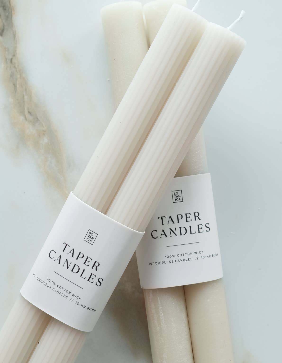 BOTANICA - Taper Candle Pair, Neutral: Pillar Pair