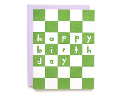 Shorthand Press - Birthday Checker - Letterpress Greeting Card
