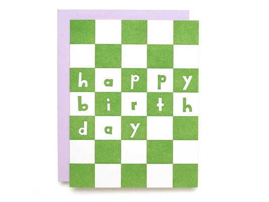 Shorthand Press - Birthday Checker - Letterpress Greeting Card