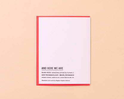 And Here We Are - Happy Birthday Bucko Letterpress Cowboy Western Birthday Card - Made in USA