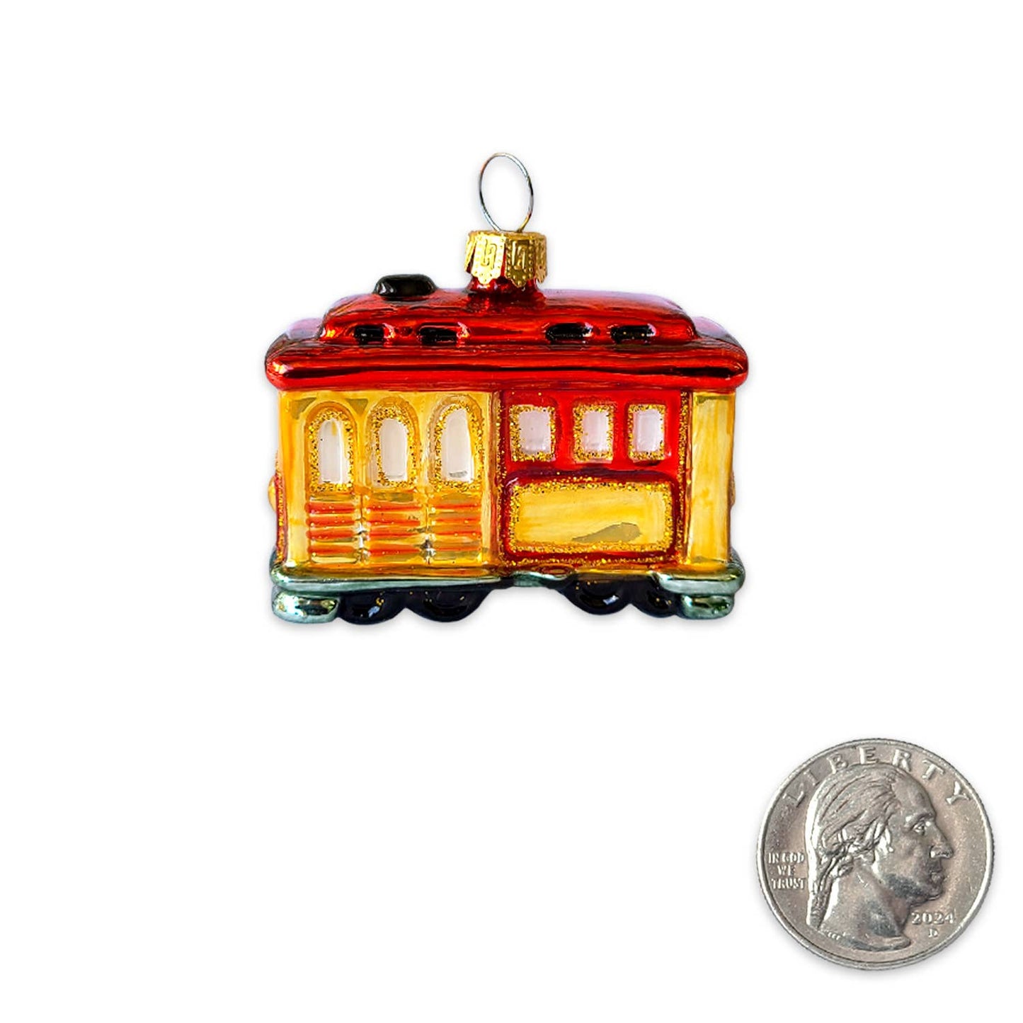 SF Mercantile - Mini Cable Car Mini Glass Ornament