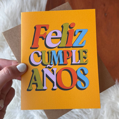 Big Moods - Feliz Cumpleaños Text Spanish Birthday Card