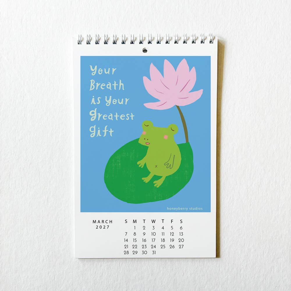 Honeyberry Studios - 2027 I Showed Up for Myself Today Monthly Wall Calendar