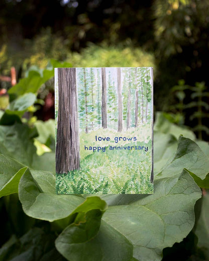 Yardia - Love Grows - Watercolor Anniversary Card - Love Card