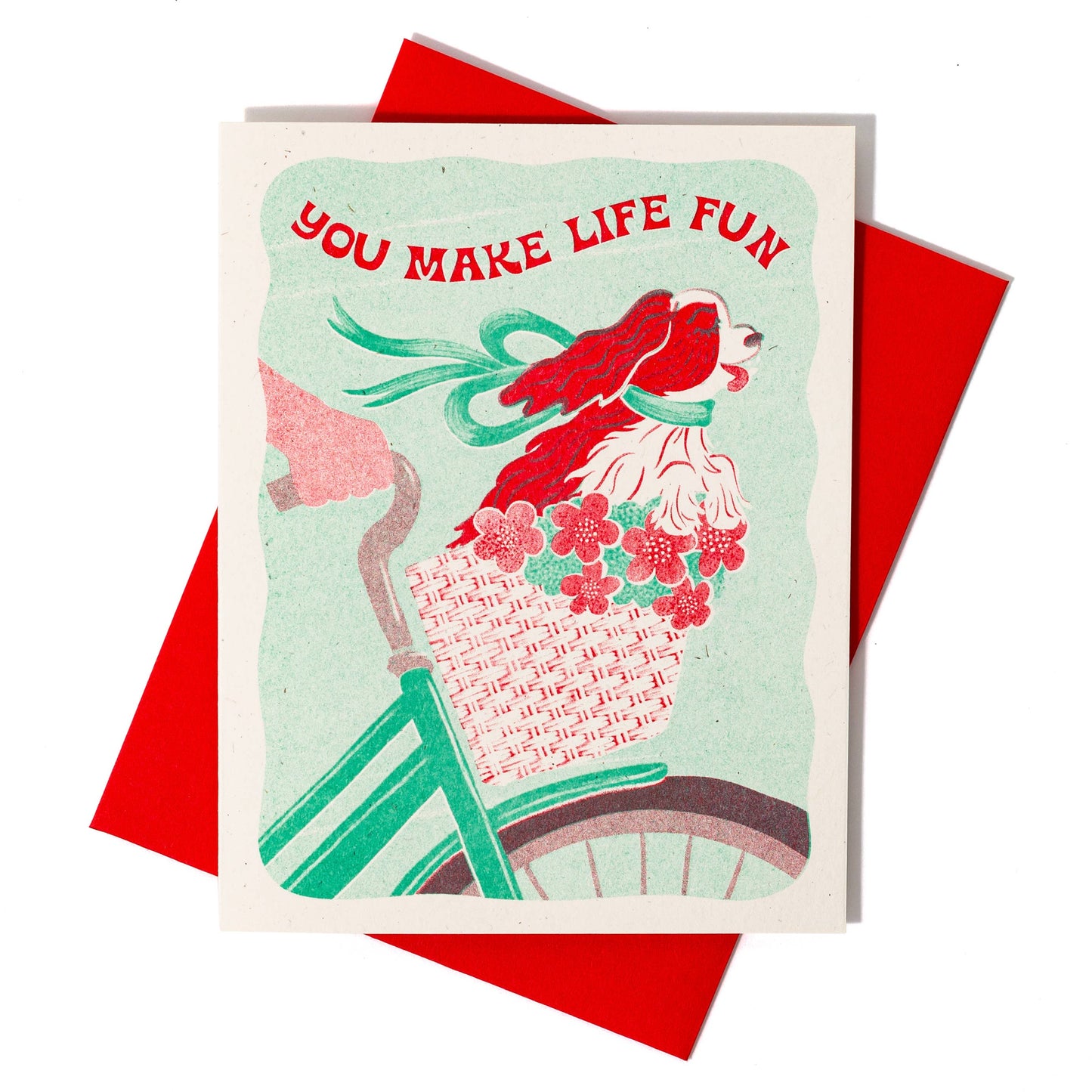 Bromstad Printing Co. - You Make Life Fun Dog - Risograph Greeting Card