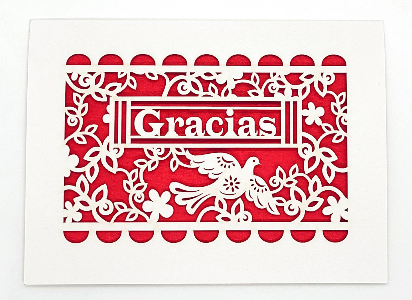 two hermanas - Gracias - Papel Picado - Thank You in Spanish: Red / A2