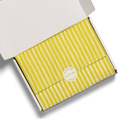 Red Cap Cards - Yellow Stripe tissue paper: 5 Sheets