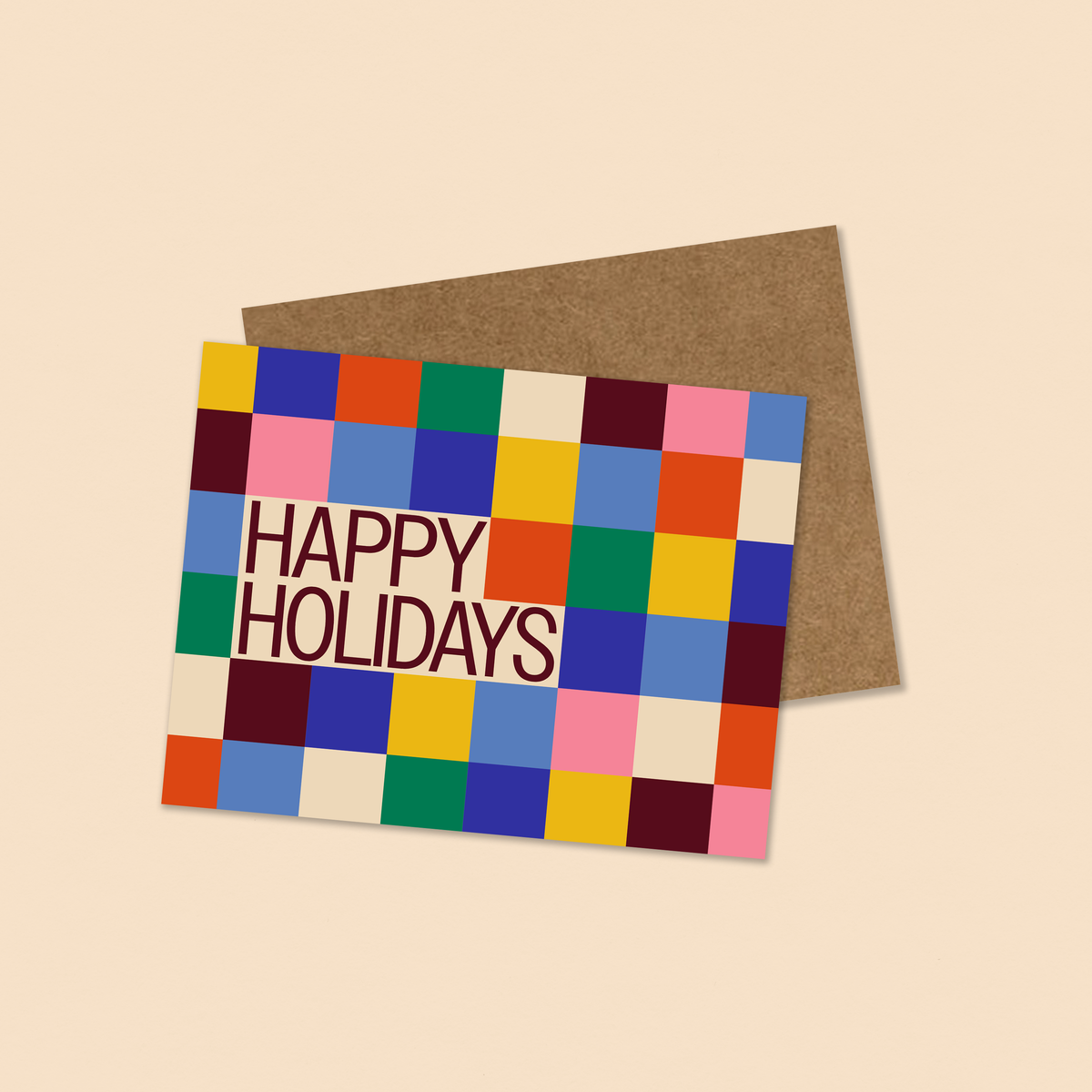 Gab Art & Design - Happy holidays color block - greeting card