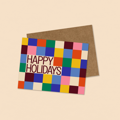 Gab Art & Design - Happy holidays color block - greeting card
