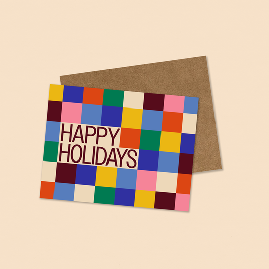 Gab Art & Design - Happy holidays color block - greeting card