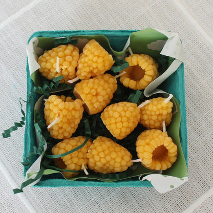 Happy Organics - Golden Raspberry Beeswax Birthday Candles: 10