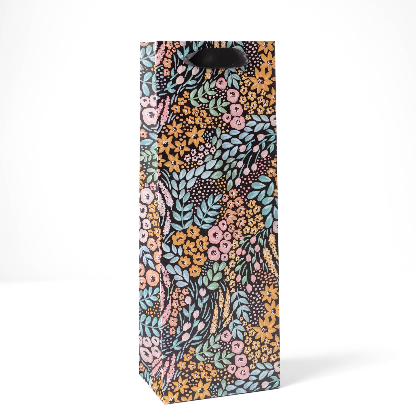 Elyse Breanne Design - Black Floral Gift Bag: Medium