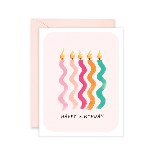 Isabella MG - Squiggly Birthday Candles | Colorful Birthday Greeting Card