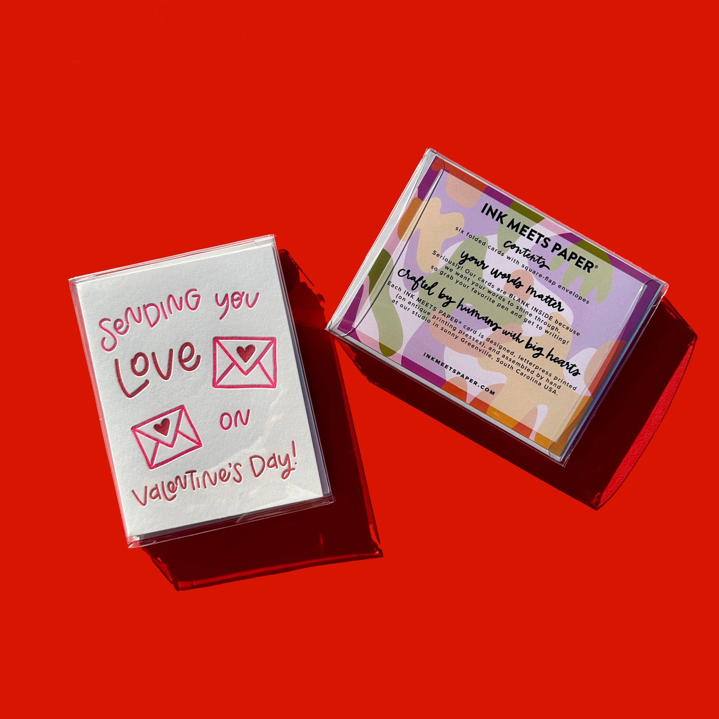 INK MEETS PAPER - Love Letters Valentine - boxed set of six folded cards