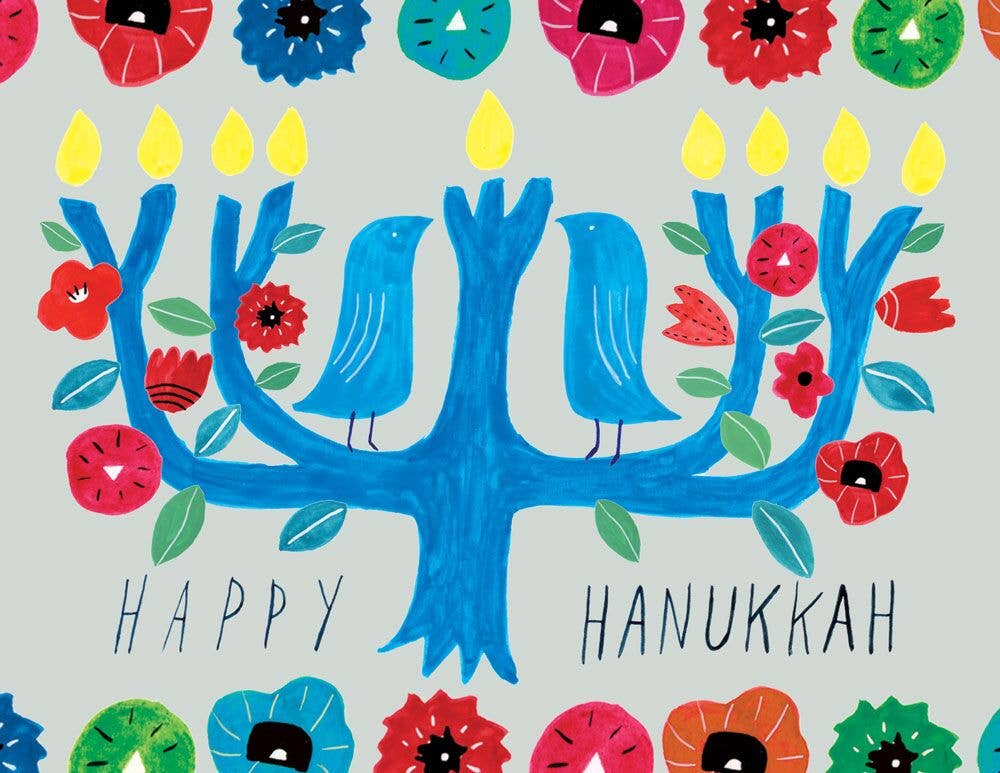 Honeyberry Studios - Menorah Tree Hanukkah Greeting Card
