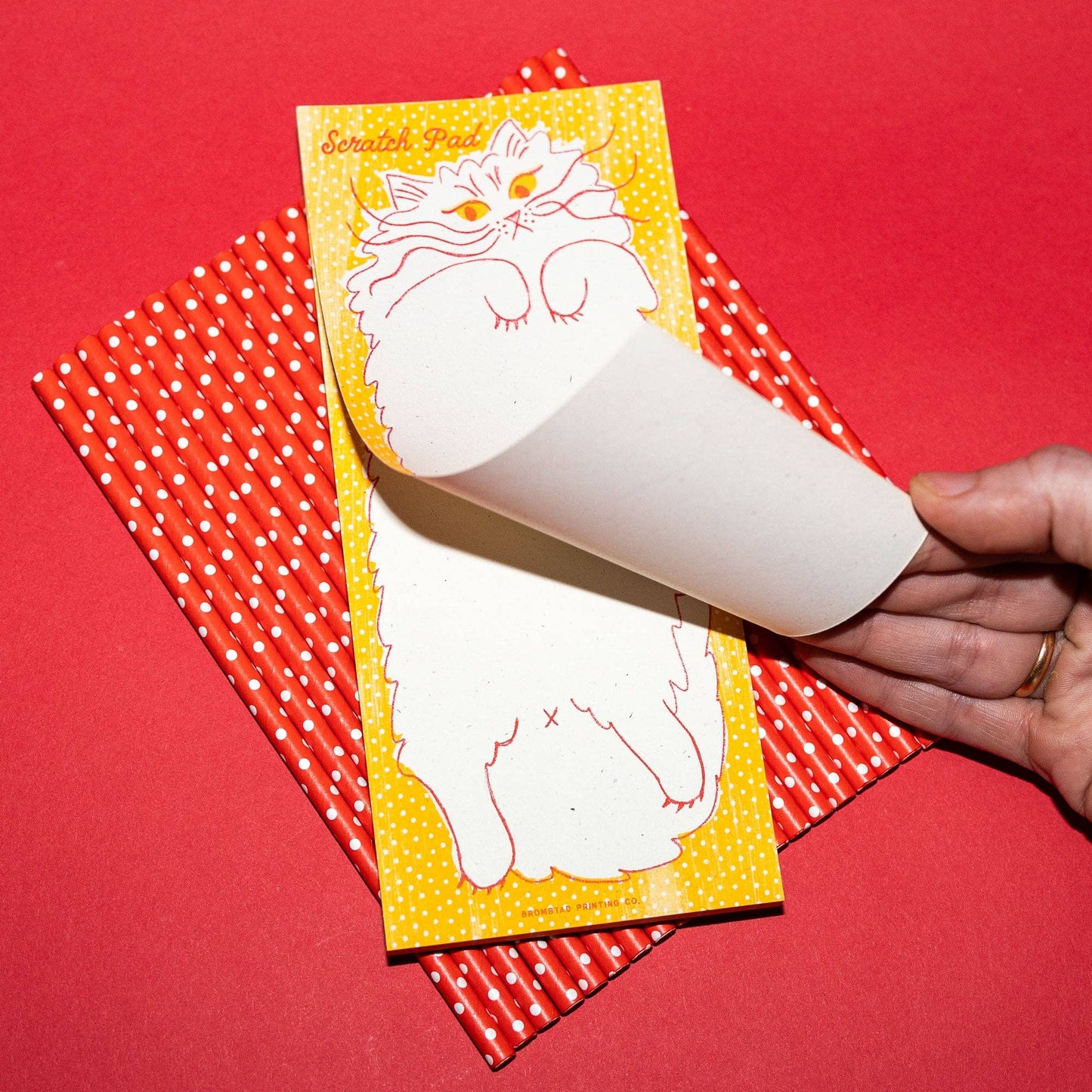 Bromstad Printing Co. - Scratch Pad Cat - Risograph Notepad