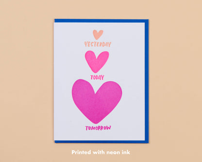 And Here We Are - Tomorrow Letterpress Love & Anniversary Card - Made in USA