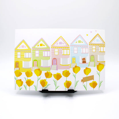 Tomoko Maruyama - Poppy Flowers at Alamo Square Postcard
