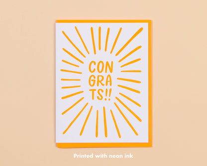 And Here We Are - Congrats Letterpress Greeting Card- Made in USA