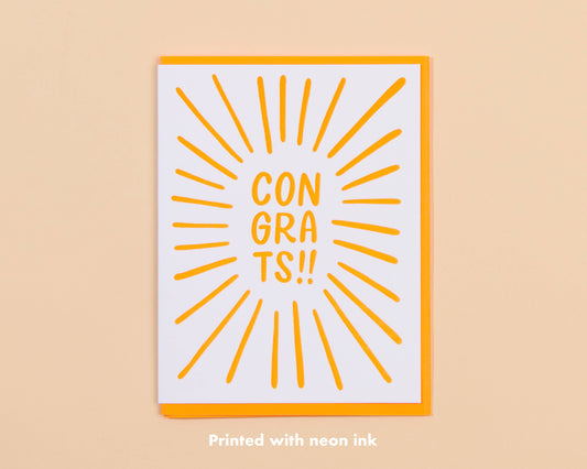 And Here We Are - Congrats Letterpress Greeting Card- Made in USA