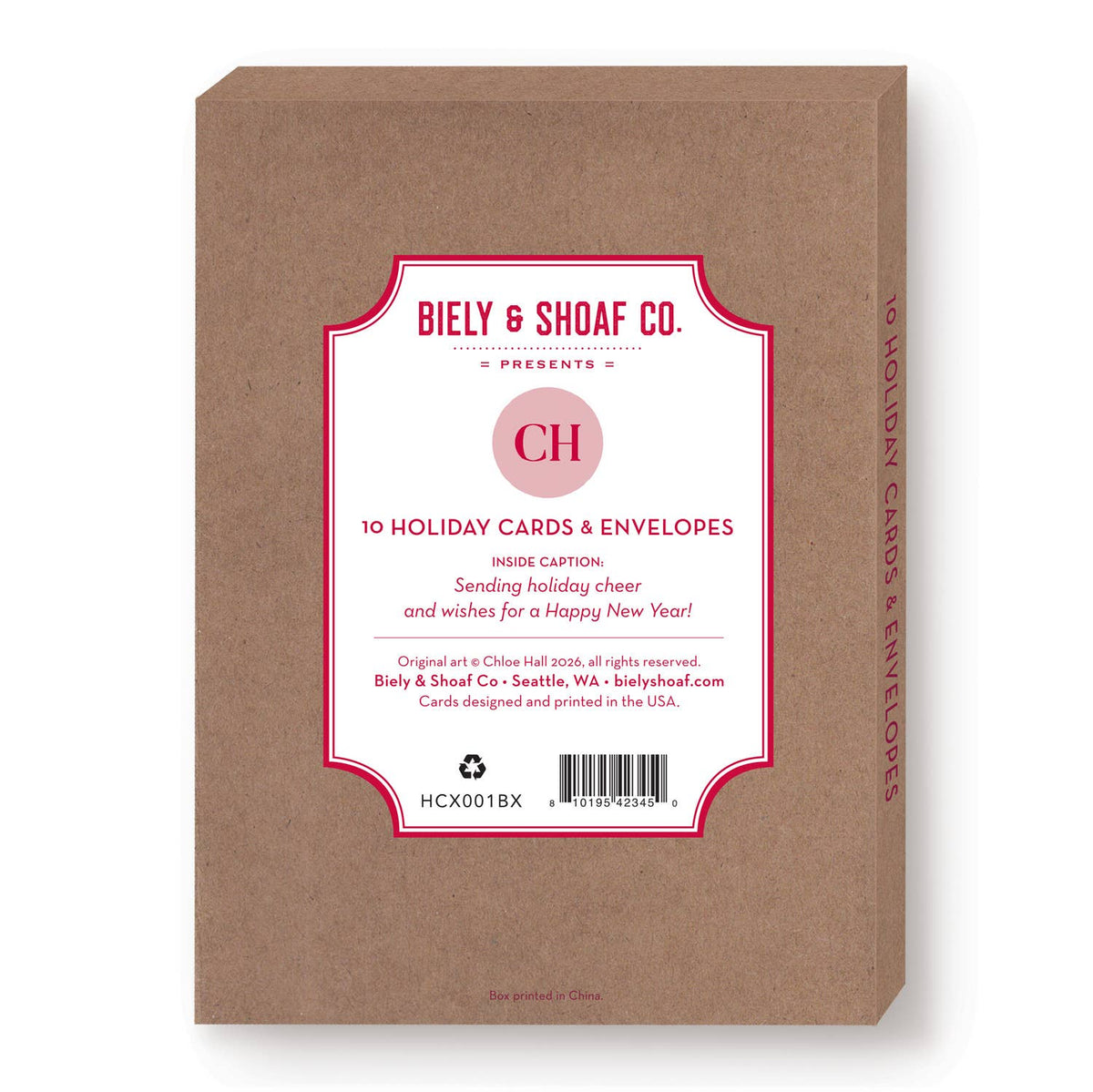 Biely & Shoaf - Wreath Merry Christmas Boxed Holiday Cards - Set of 10