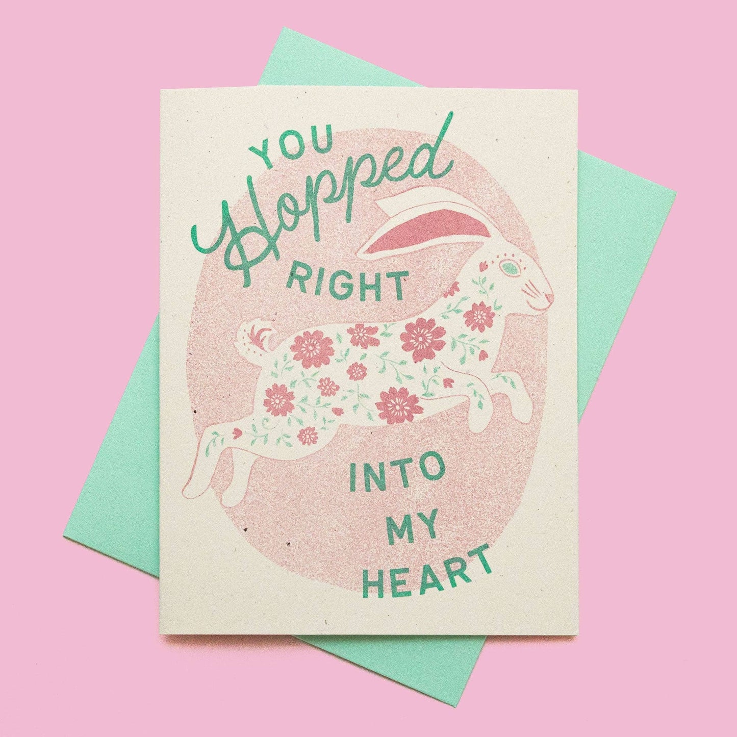 Bromstad Printing Co. - Hopped Right Into My Heart - Risograph Greeting Card