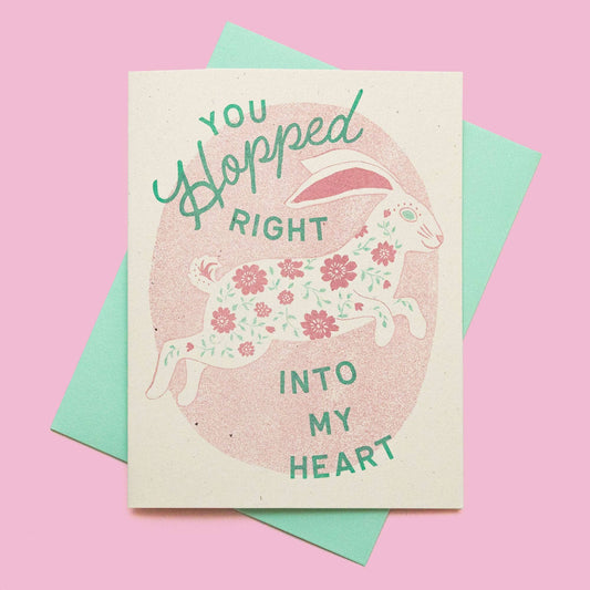 Bromstad Printing Co. - Hopped Right Into My Heart - Risograph Greeting Card