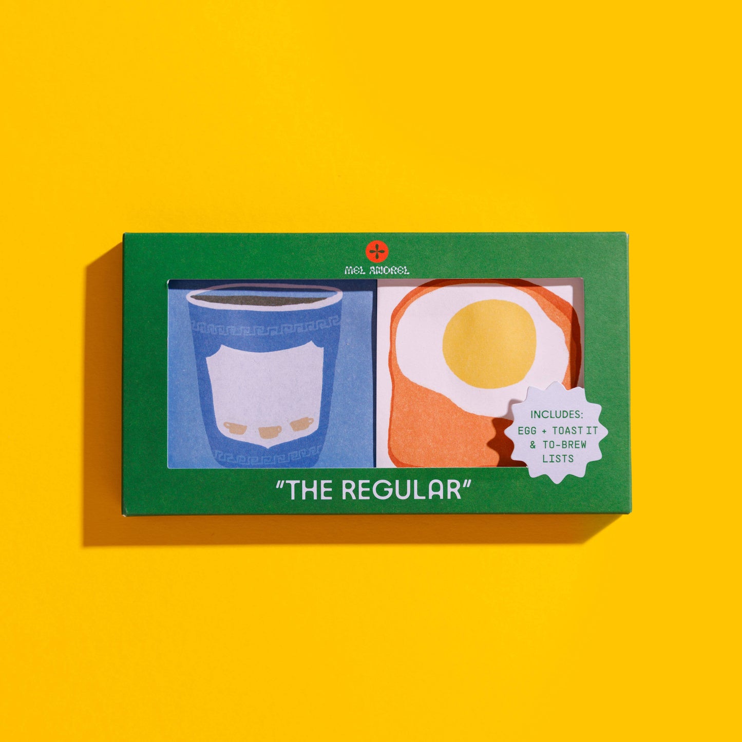 Mel Andrel - The Regular - Egg + Brew Sticky Note 2 Pack