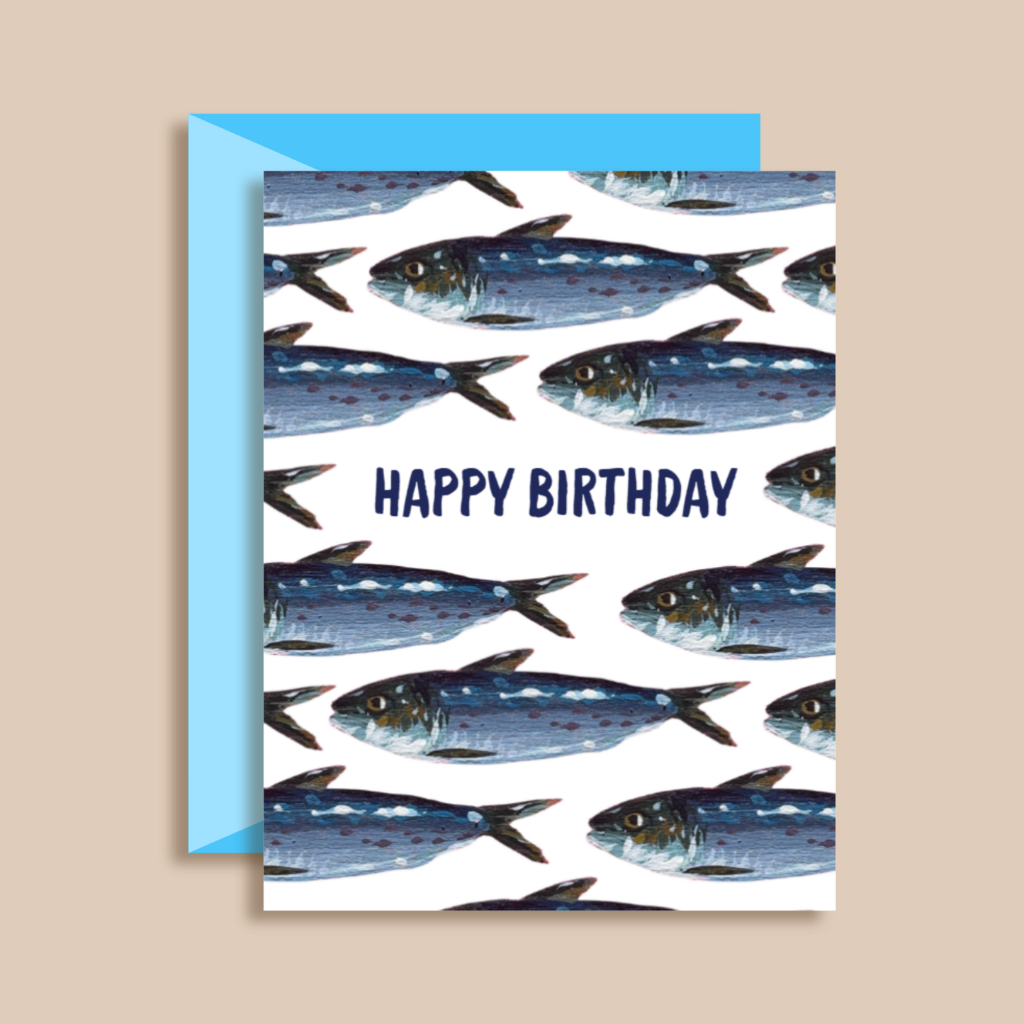 Painting With James - Sardine Fish Happy Birthday Greeting Card